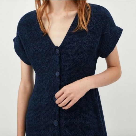Zara TRF Collection Tweed Dress with Buttons - Picture 3 of 5
